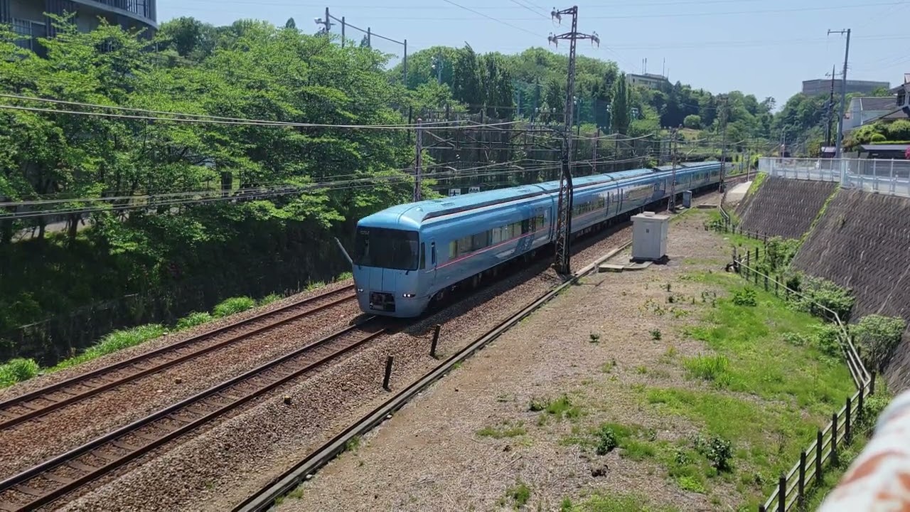 4K対応【送電線撤去前】小田急線60000形(MSE) 玉川学園前～鶴川　2022.5.4(フリー素材)