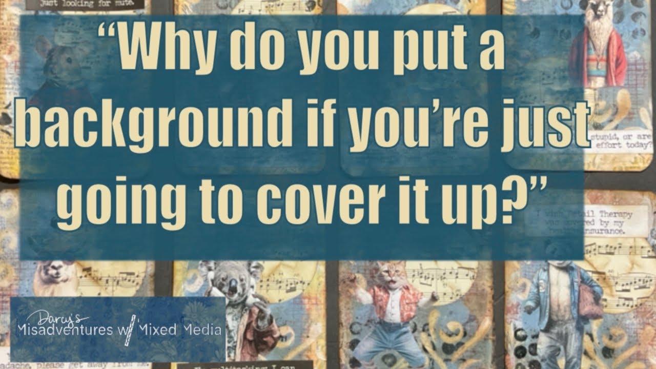 demonstration of various backgrounds for junk journal ephemera / journal cards