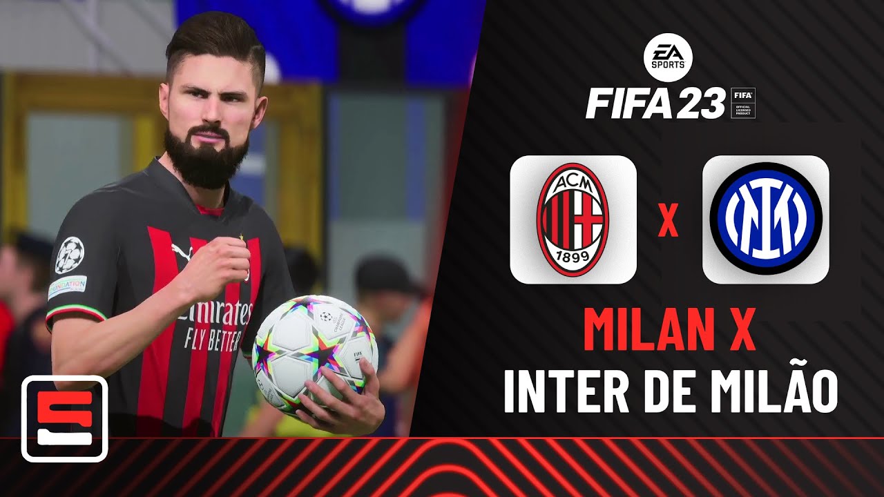 SIMULA&Ccedil;&Atilde;O DE MILAN E INTER DE MIL&Atilde;O NO FIFA 23 TEM SEGUNDO TEMPO INSANO E MUITOS GOLS