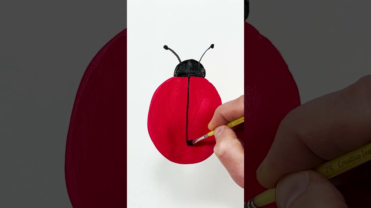 Ladybug Acrylic Painting for Kids  #shorts #painting #shortsvideo #art