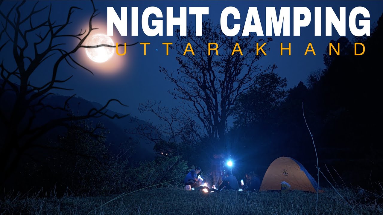 Night camping with friends uttarakhand mountain bear area