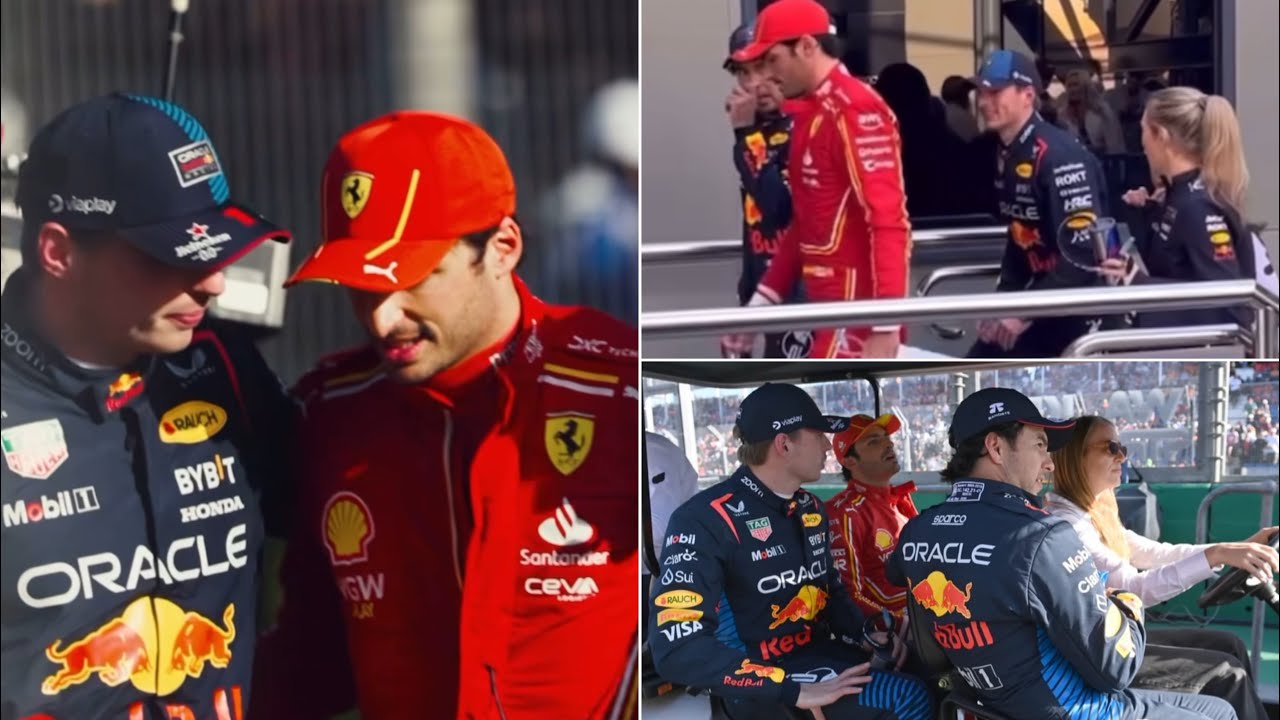 Max Verstappen congratulate Carlos Sainz after Qualifying #AusGP | Behind the scenes