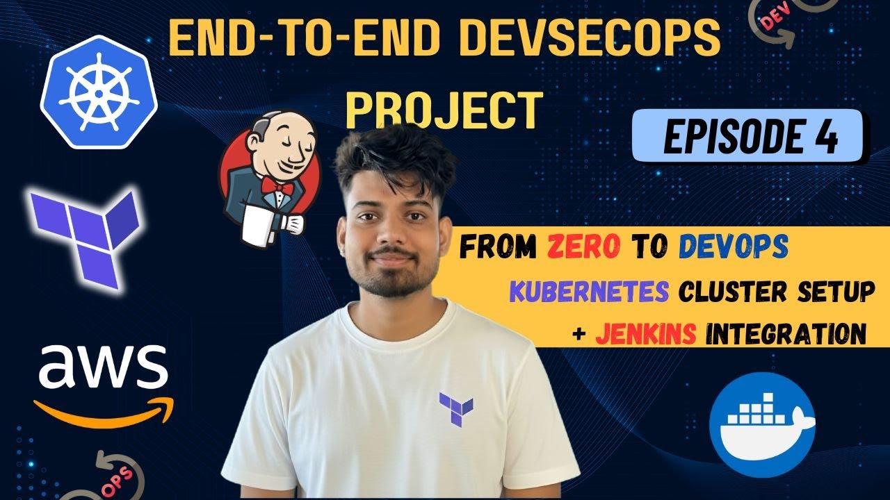 Part-4 Kubernetes Cluster Setup + Jenkins Integration for CI/CD | End-to-End DevSecOps Project | AWS
