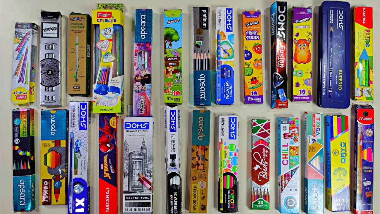 latest collection of pencil, doms pencil, jumbo pencil, neon pencil, superio pencil kit, hb pencil