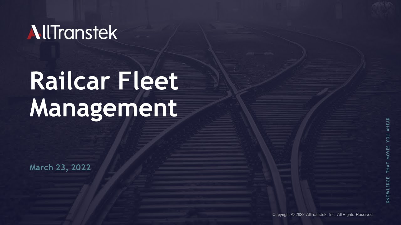 Railcar Fleet Management Webinar