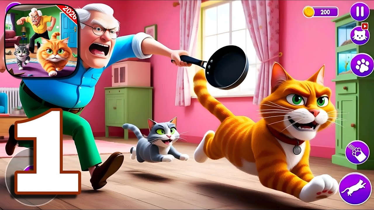Naughty Cat Simulator : Bad Cat Prank Gameplay Walkthrough Part 1
