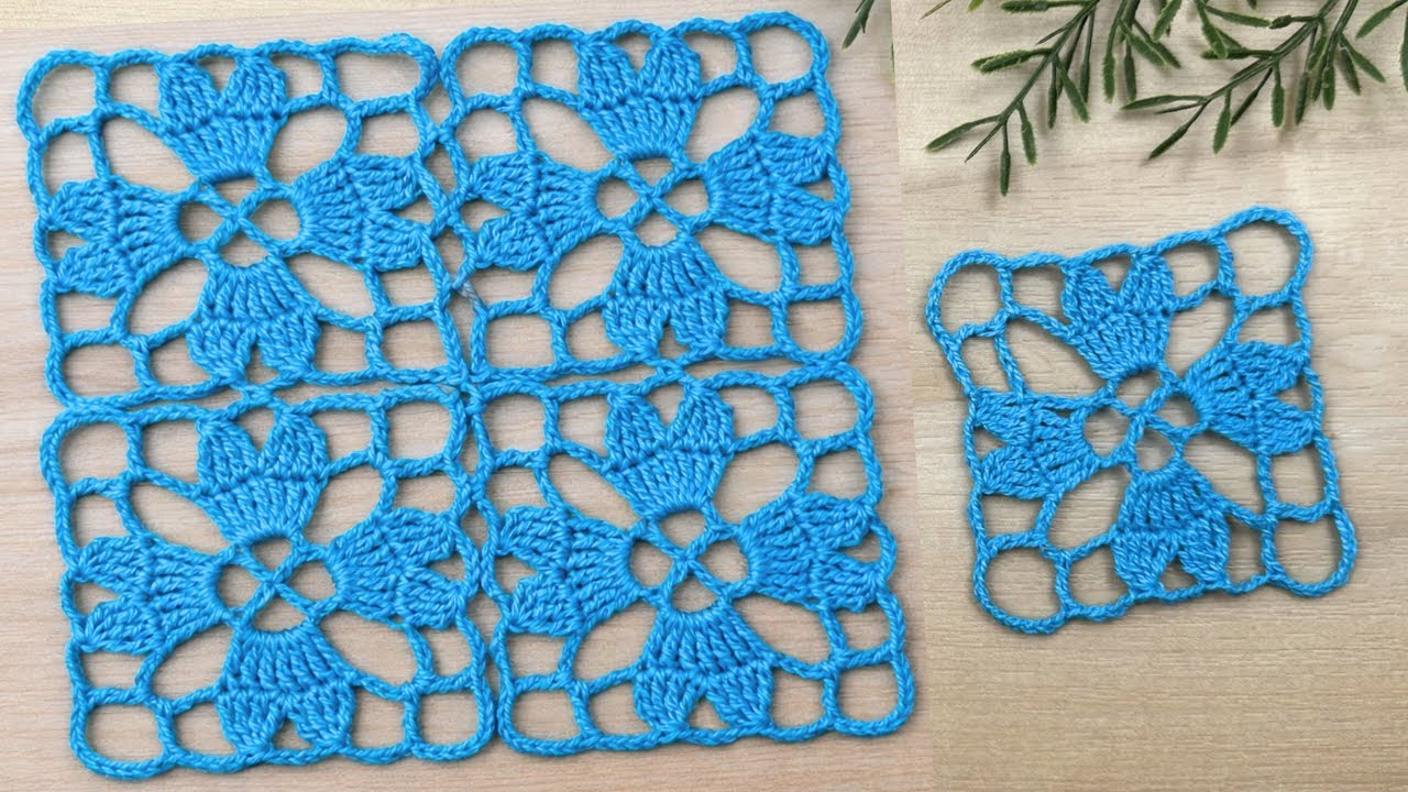 Square de crochê rendado facil/ Quadradinhos de croche /Granny square crochet