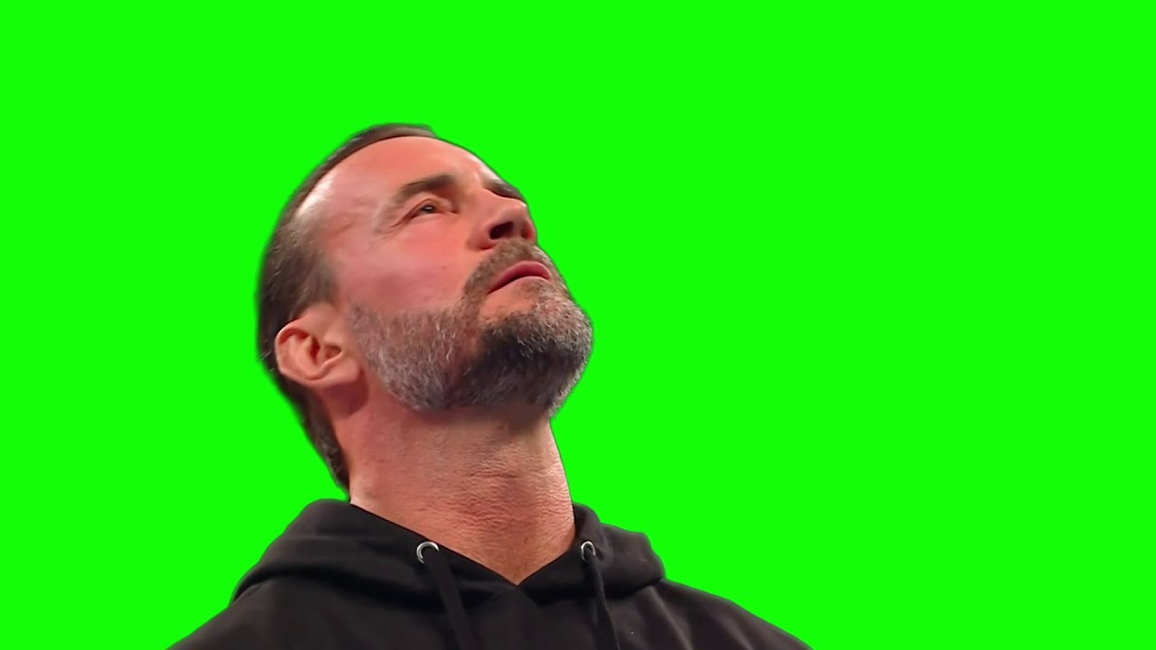 CM Punk falls to his knees green screen