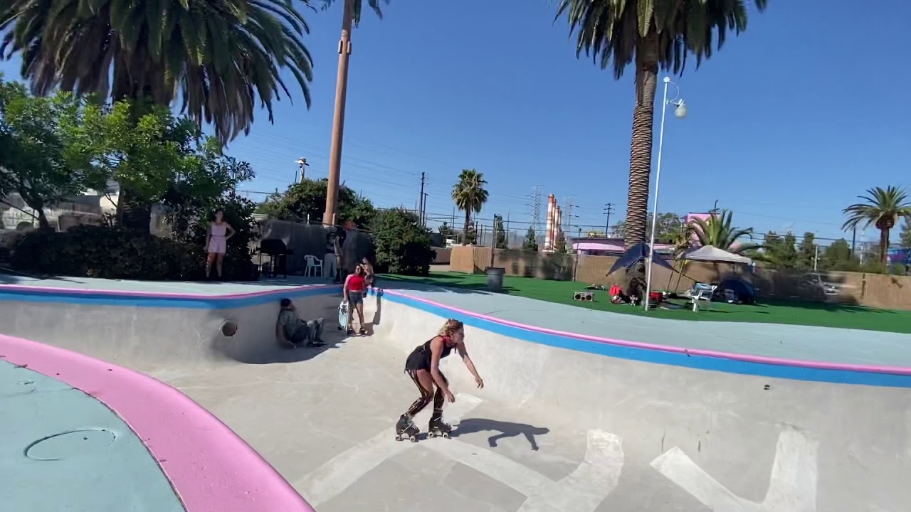 Roller skating the Pink Hotel pool
