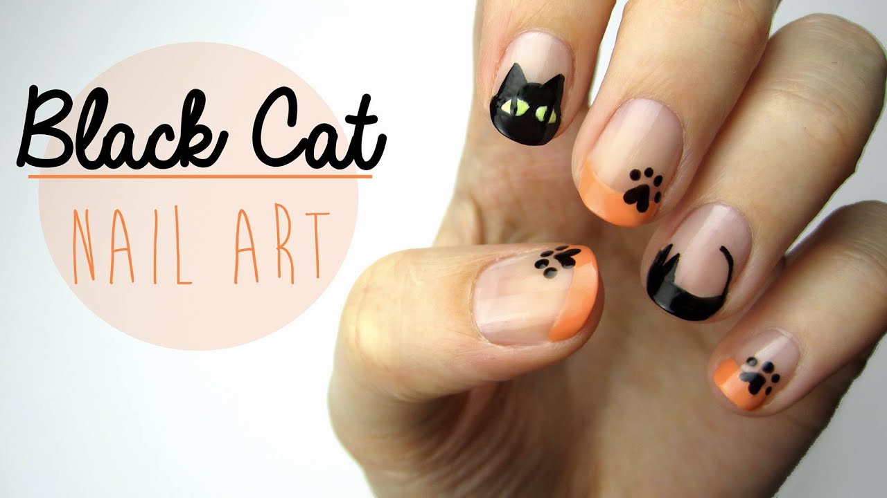 Nail Art: Black Cat Design