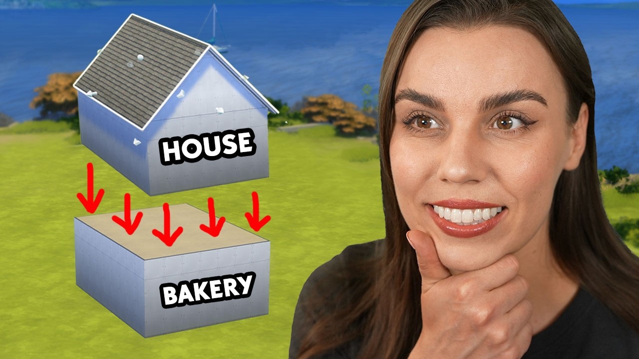 Building a house ABOVE a coffee shop! The Sims 4