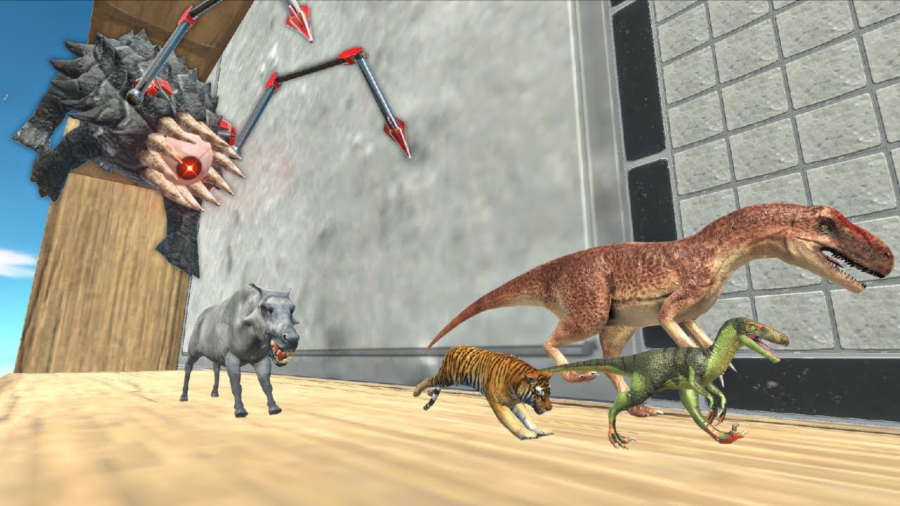 Deadly Wall Hight Run fast From Alienosaurus - Animal Revolt Battle Simulator