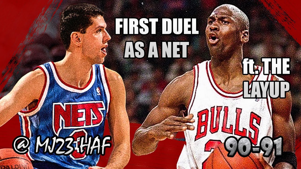 Michael Jordan vs Dražen Petrović Highlights Bulls vs Nets (1991.02.16)-43pts TOTAL,FIRST REAL DUEL!
