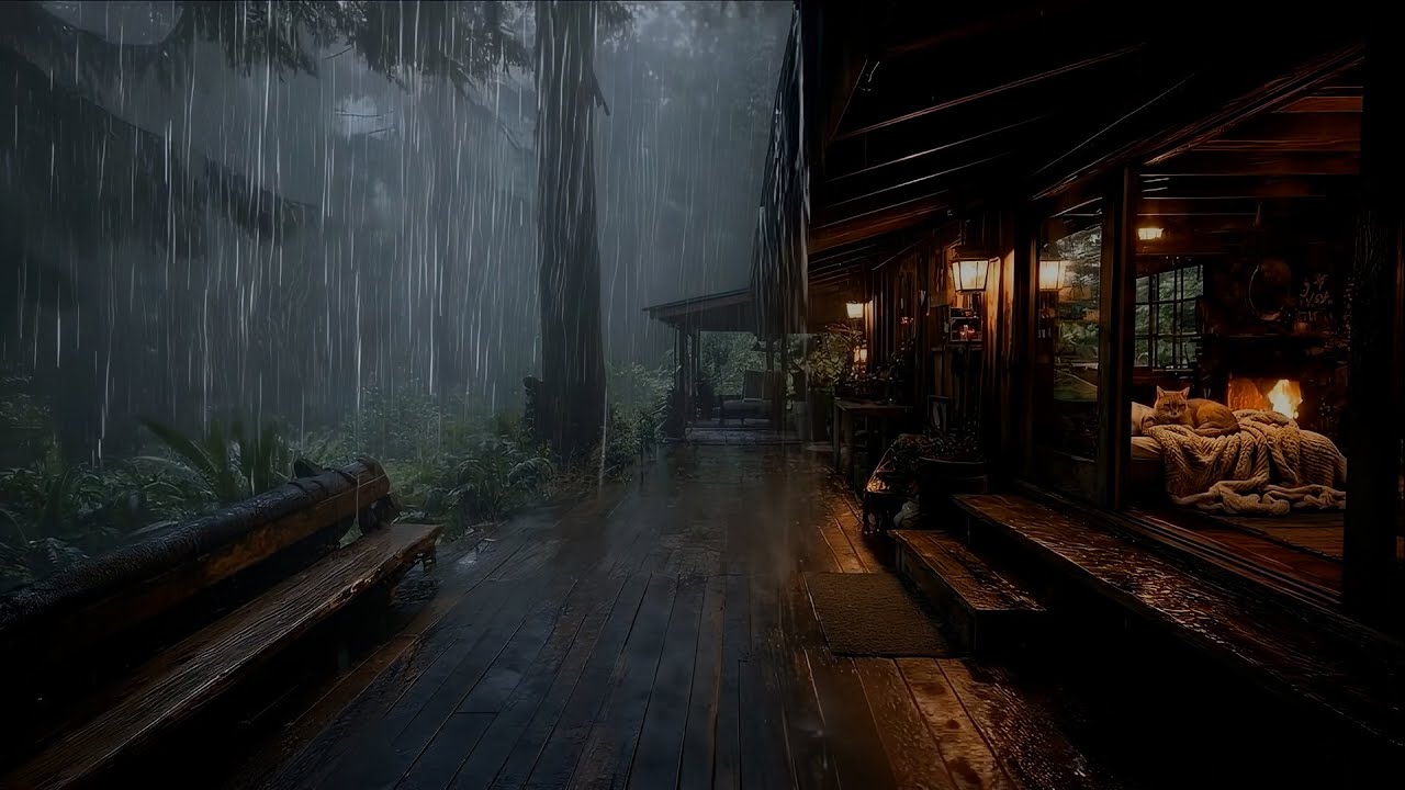 Heavy Rain Sound 🌧️ Secret Hideaway in the Woods | Escape Reality & Sleep