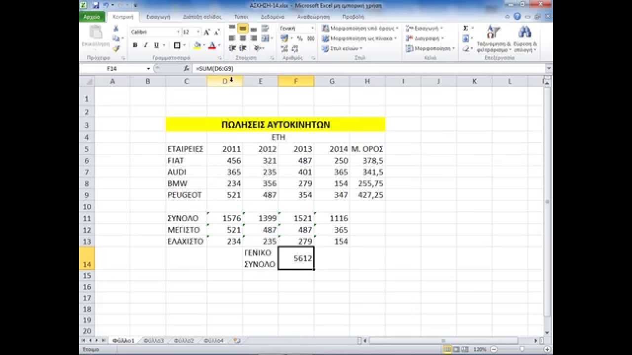 EXCEL(ΜΟΡΦΟΠΟΙΗΣΕΙΣ - ΣΥΝΑΡΤΗΣΕΙΣ)
