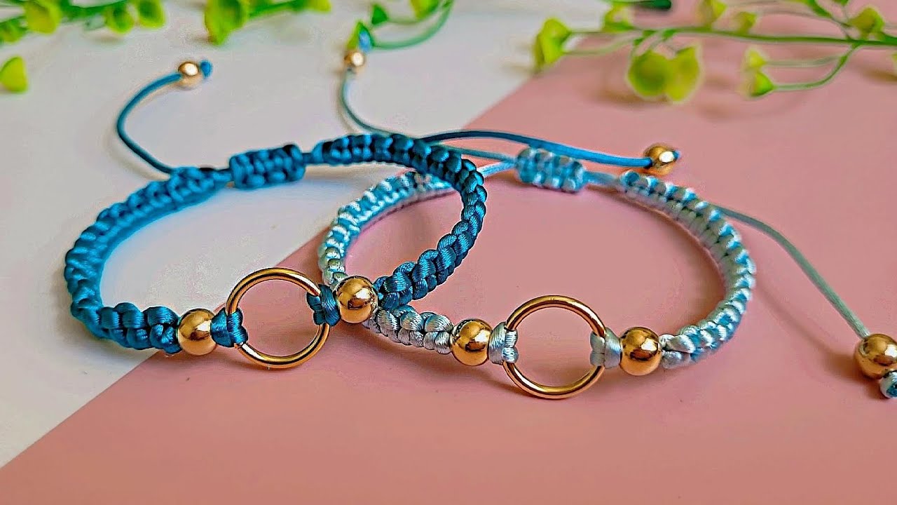 Como Fazer Pulseira Fácil e Rápida. Pulseira de Macramê com fecho ajustável.