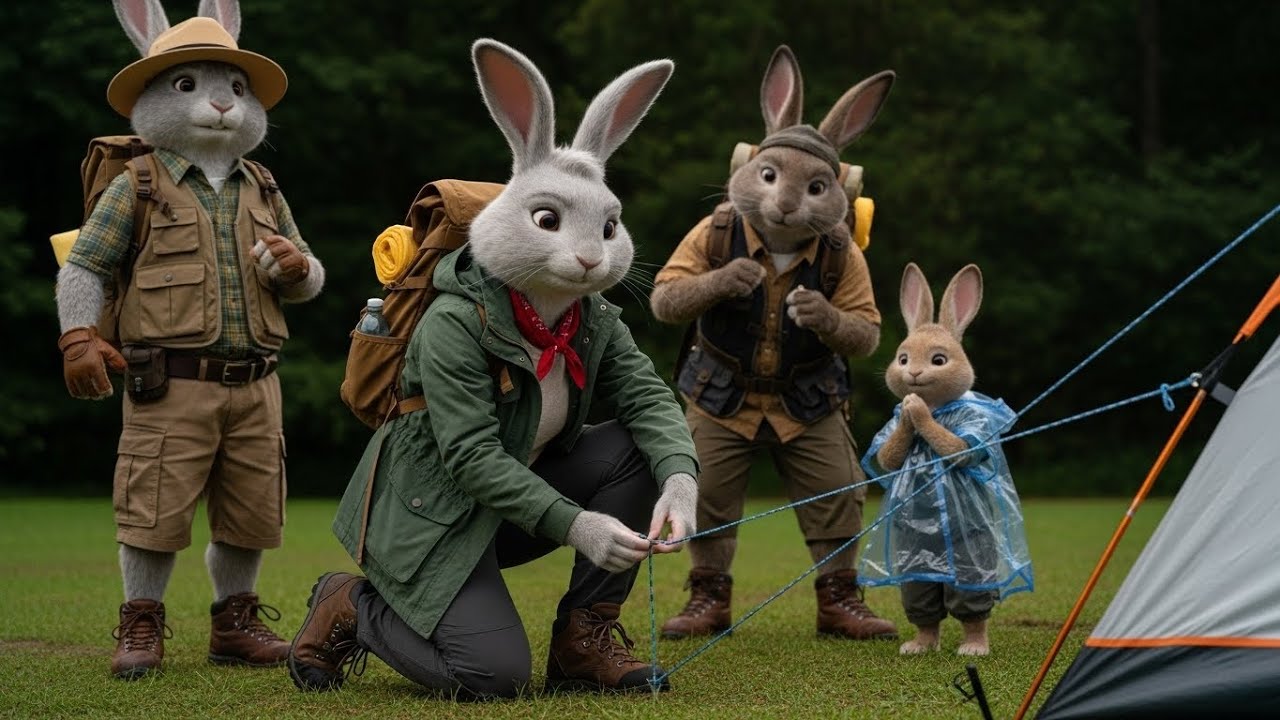 Rabbit Family Survival Storm Attacks Rabbit Farm