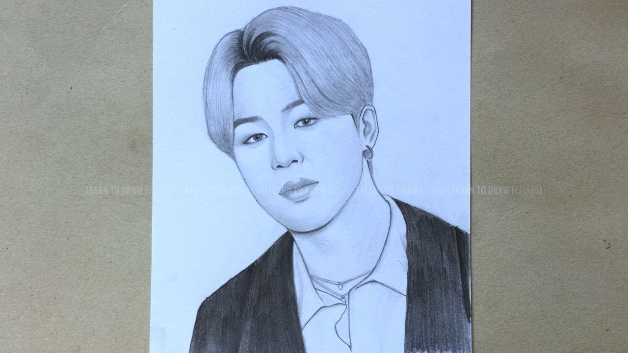 How to draw Jimin BTS | Jimin pencil sketch | BTS drawing tutorial step by step | រៀនគូរ