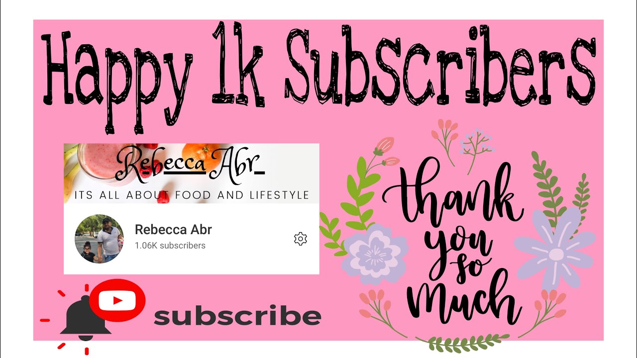 Happy 1k Subscribers | Thank you so much everyone🙏 | Rebecca Abr