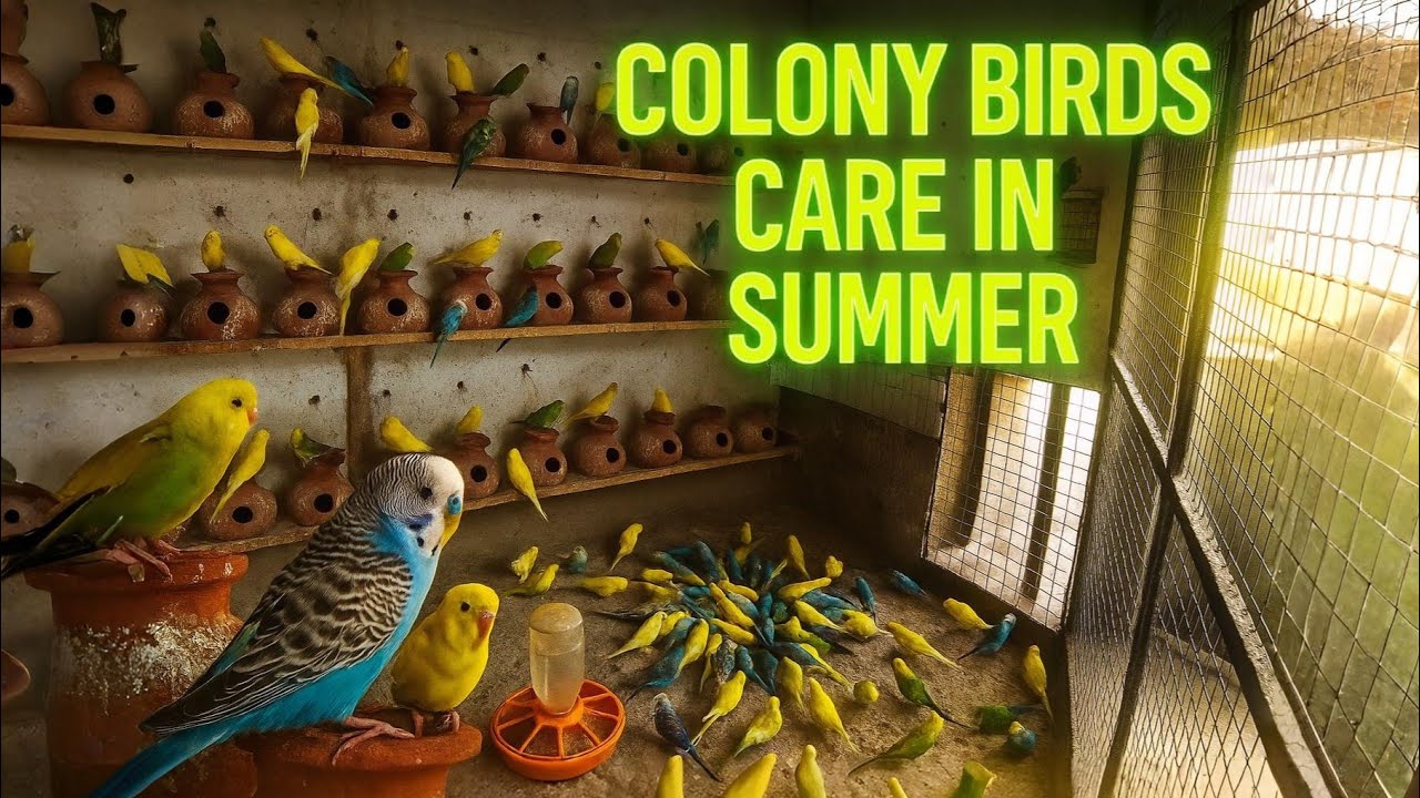 Colony Budgies Bird care in Summer #birds  #birdcare #birdscenery #budgies