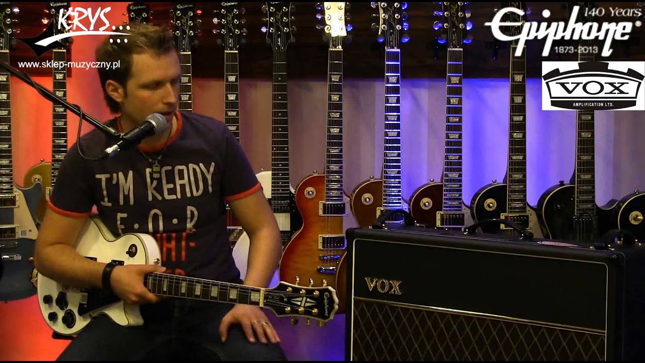 Gitara Epiphone Les Paul Custom Pro wzmacniacz VOX AC30 C2 Krys