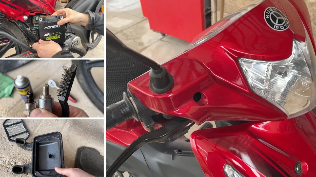 AKÜ, BUJİ DEĞİŞİMİ VE HAVA FİLTRESİ TEMİZLİĞİ / KUBA RAINBOW 50 CC – Motosiklet Bakımı