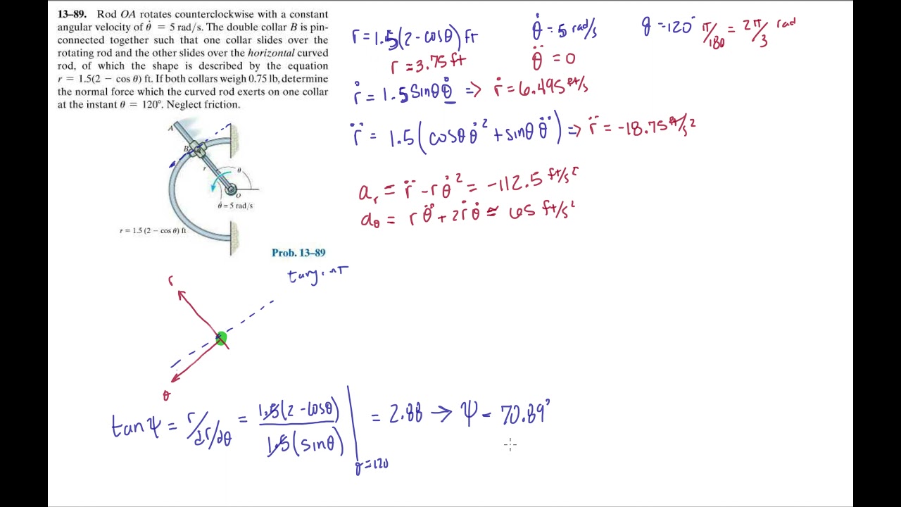 Problem 13-89 Dynamics Hibbeler 13th (Chapter 13) Engineering Dynamics