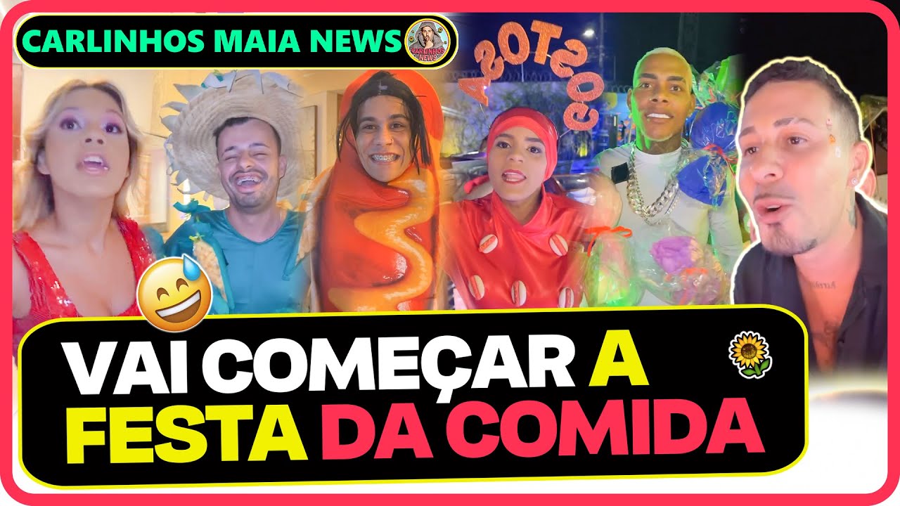 FESTA DA COMIDA NA CASA DA BARRA! Carlinhos ficou SURPRESO COM AS FANTASIAS DA TURMA😮🤭🌻