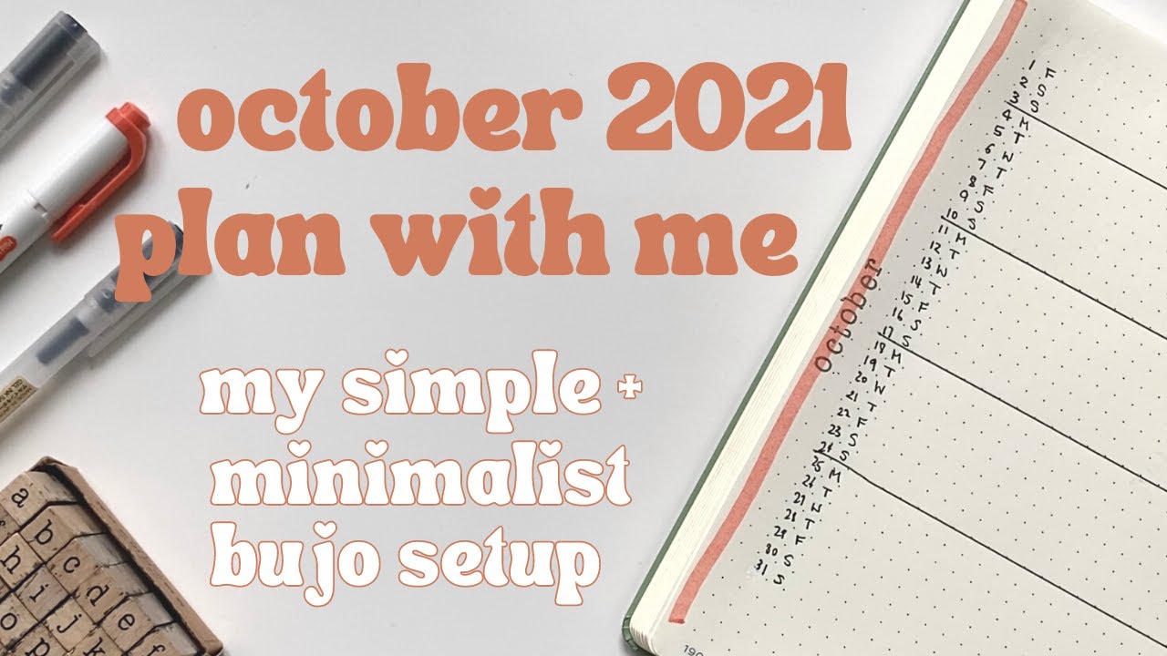 october 2021 plan with me | ultra minimalist bullet journal setup