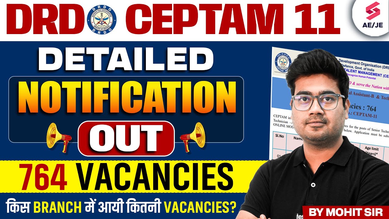 DRDO CEPTAM 11 Recruitment 2025 | DRDO CEPTAM 11 Full Notification | DRDO Recruitment by Mohit Sir