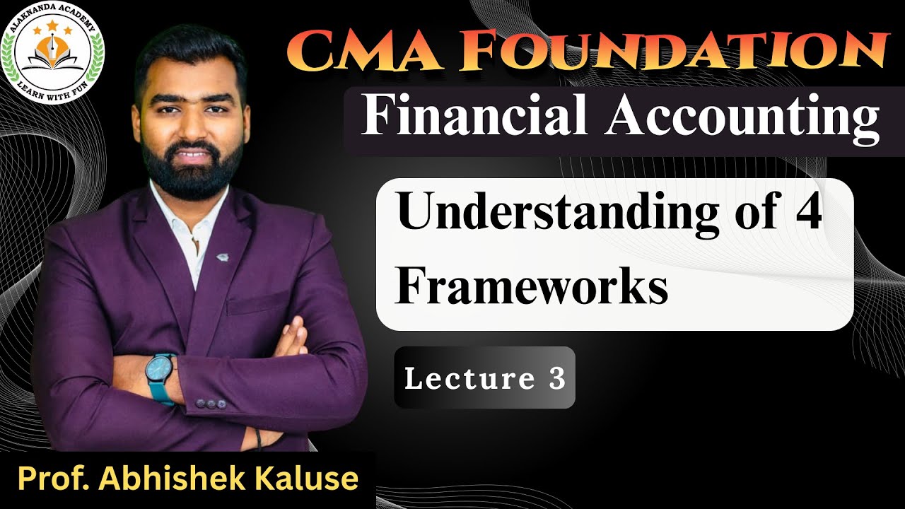 Lec 3 | Understanding of four frameworks of accounting | CMA Foundation | Prof Abhishek Kaluse