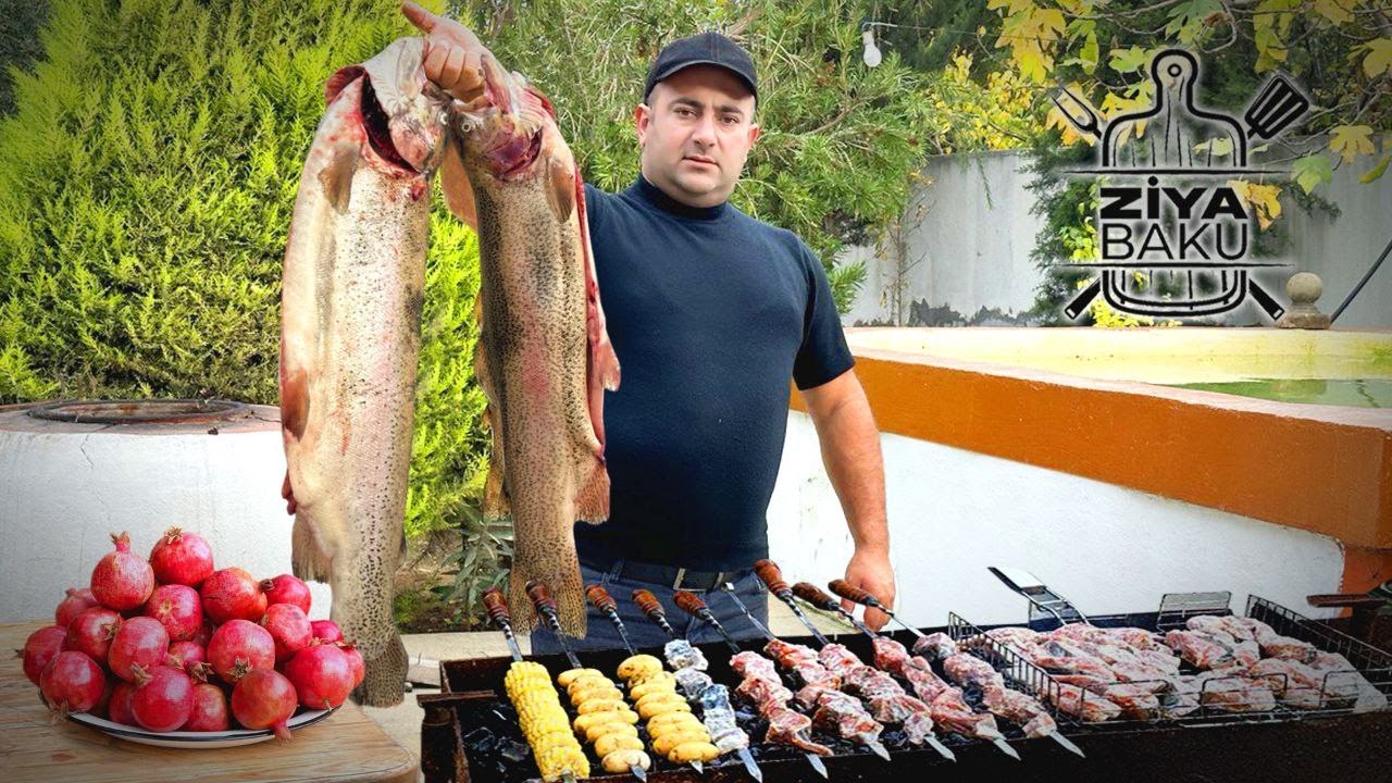 Farel balığının kababı. Nar suyundan narşərab hazırlanmağı qaydası