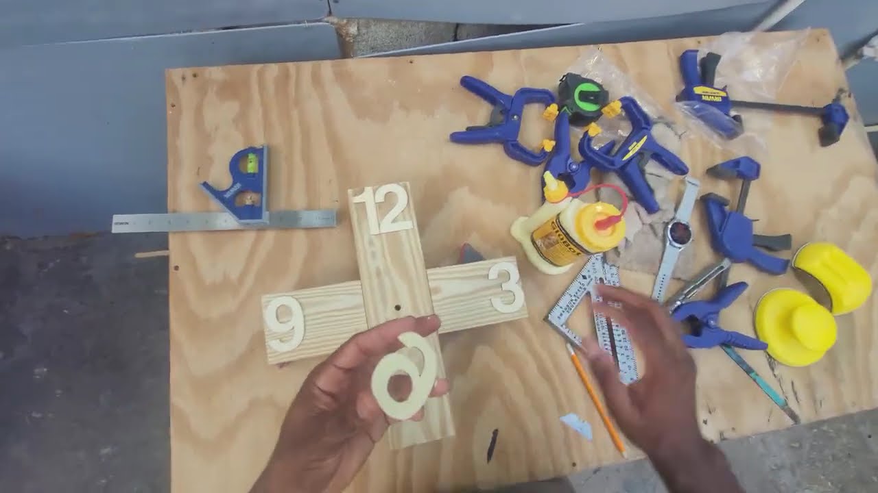 Simple wall accessory decor  Clock from scrap