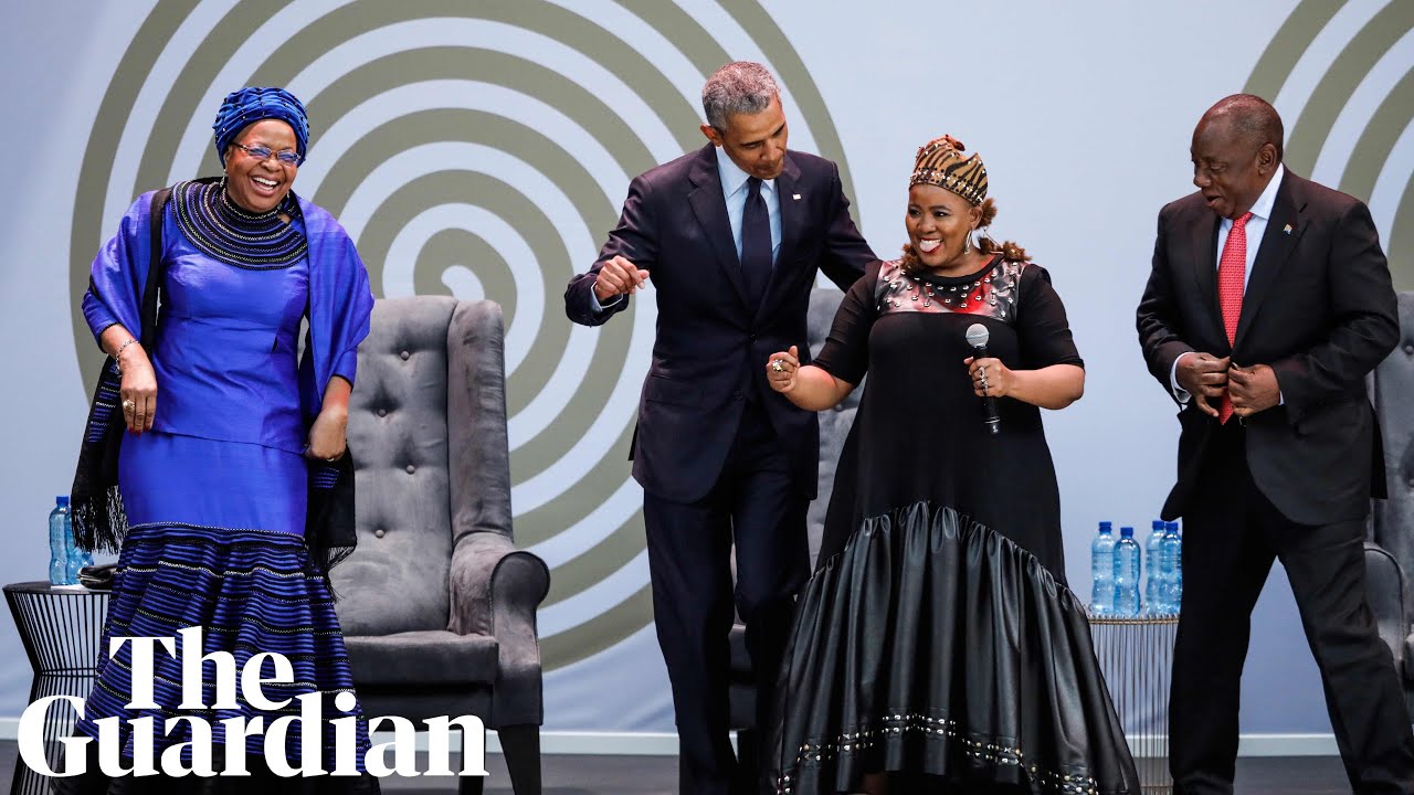 Obama does Nelson Mandela's &lsquo;Madiba Dance&rsquo; in South Africa