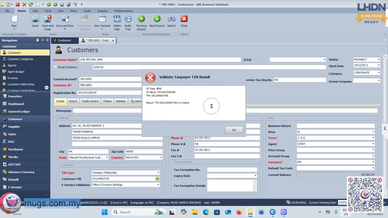 QnE2 Submit LHDN E-Invoice Training