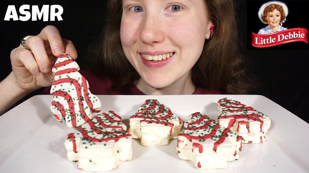 ASMR CHRISTMAS IN JULY TREE CAKES MUKBANG (No Talking) EATING SOUNDS