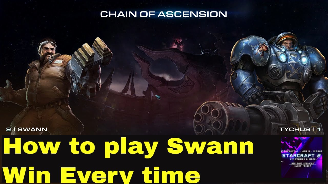 How to play swann, coop mission, chain of ascension, swann and tychus, Starcraft 2 #sc2023