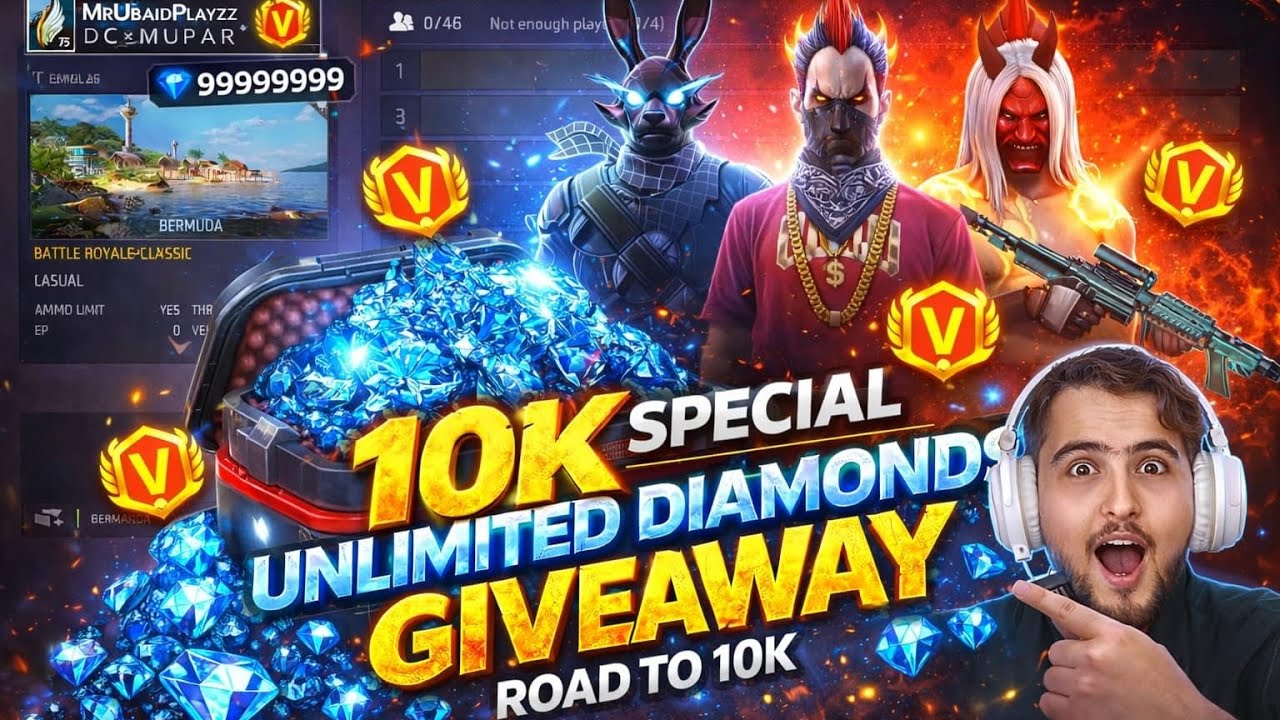 Garena Free Fire Live 10k Special Coming Soon || MrubaidPlayz