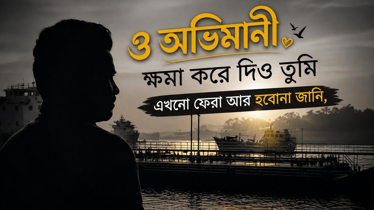 ও অভিমানী!ক্ষমা করে দিও তুমি এখানে ফেরা আর হবেনা জানি, কেউ না জানুক কষ্টে ডুবেছি দুজনে কতখানি!