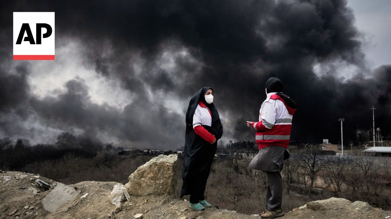 Aftermath of Israel strikes on an oil storage facility in Tehran, Iran