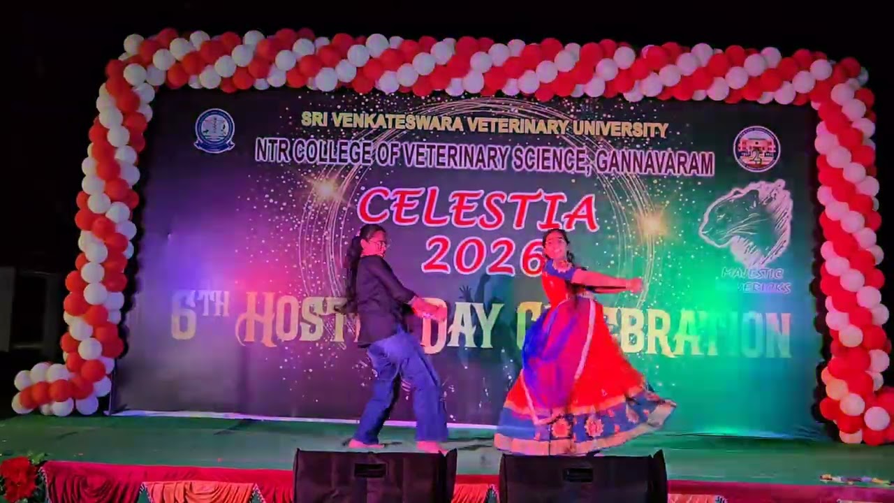 Khayrunissa and Pallavi duet Dance Performance at 6th Hostel Day Celebration @NTRCVSc , Gannavaram