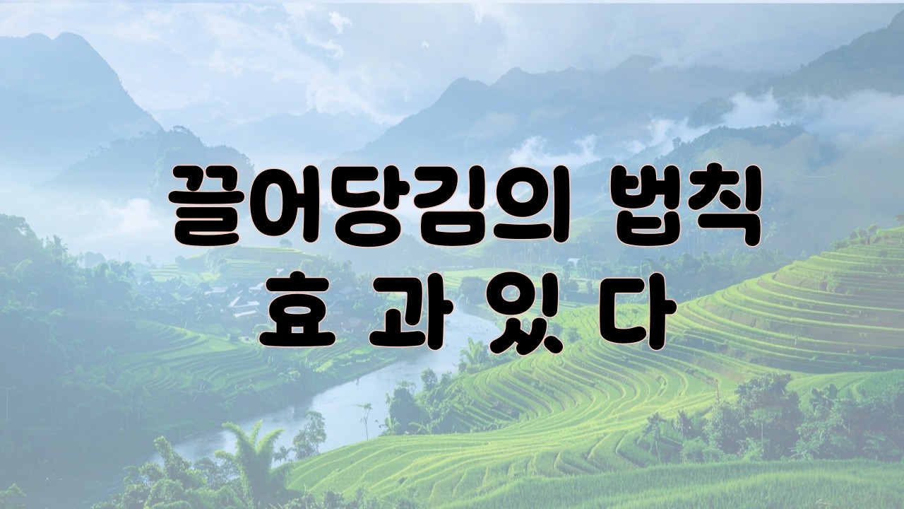끌어당김의 법칙 효과있다