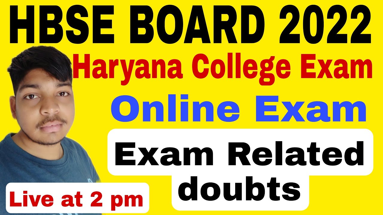 Hbse Board Exam 2022 | Haryana College Exam 2022 | Live