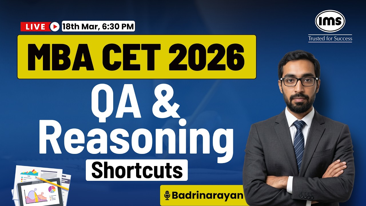 QA and Reasoning Shortcuts | MAH-MBA CET 2026 | Badrinarayan R.
