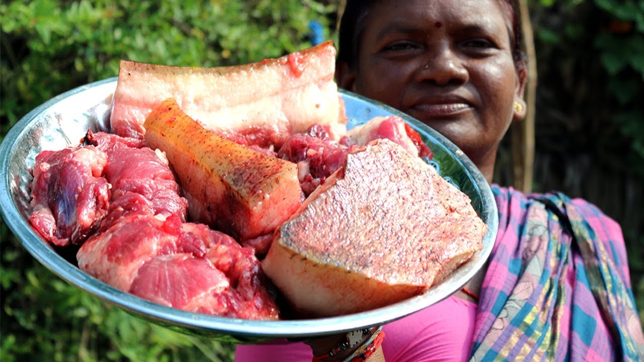 COOKING PORK CURRY IN MY VILLAGE | HOW TO COOK PORK CURRY RECIPE | PORK RECIPE INDIAN