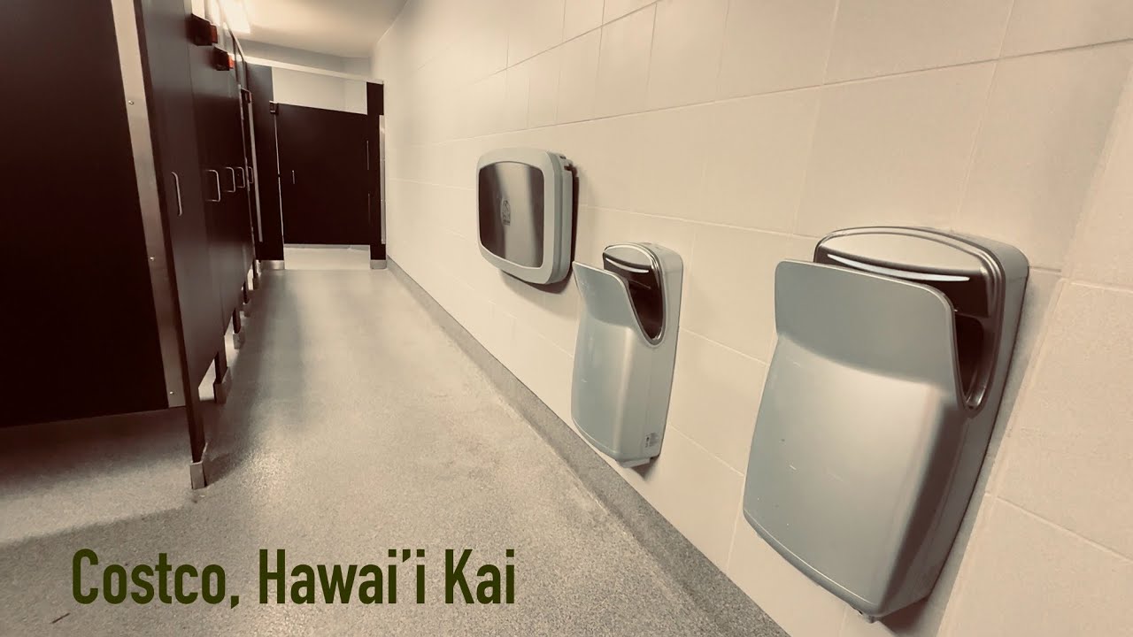 Men’s Women’s Restroom Tour | Zurn Toilet Flush | World Dryer VMax V2 Hand Dryer | Costco Hawaii Kai