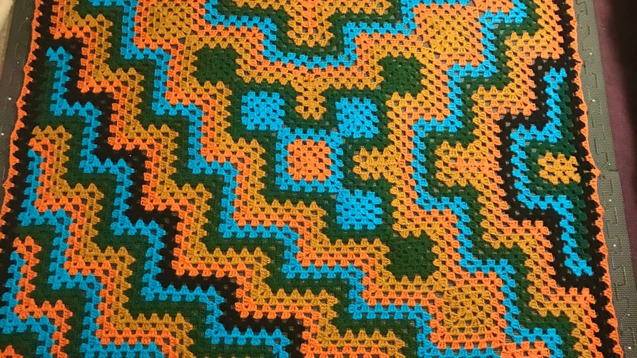 3 prong granny ripple style  blanket pt.2