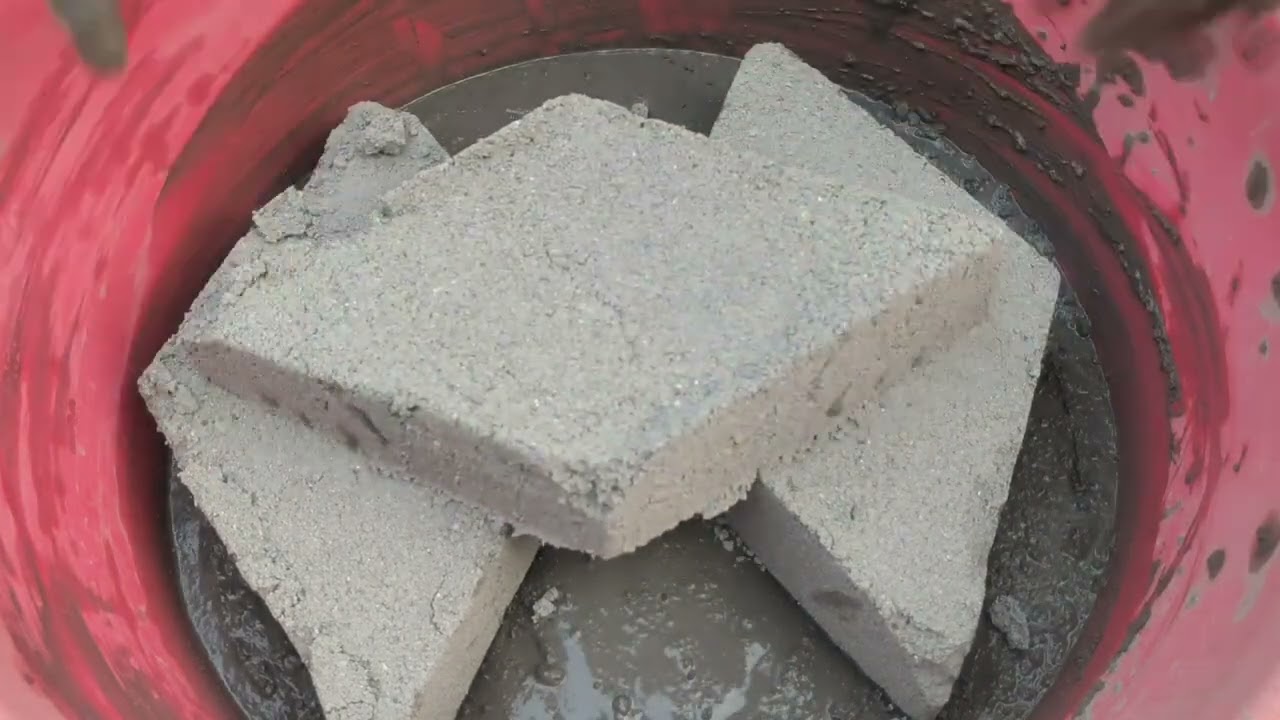 Gritty sand cement crumbling in water 💦 SA ASMR