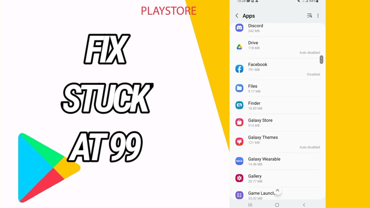 How To Fix And Solve Google Play Store Stuck At 99