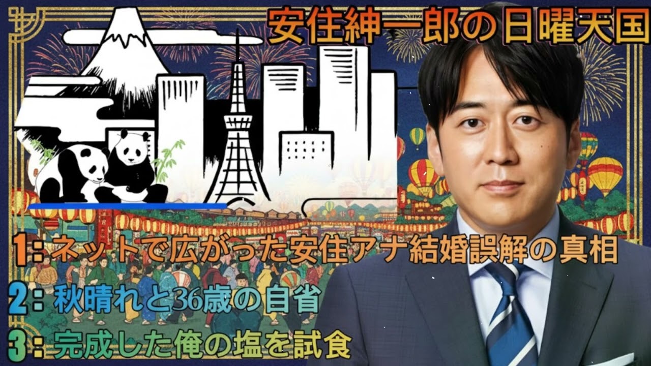 安住紳一郎の日曜天国｜安住紳一郎｜秋晴れと36歳の自省｜結婚誤解騒動＆汗から塩を作る実験